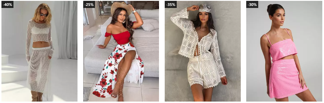 Two-piece sets for women.